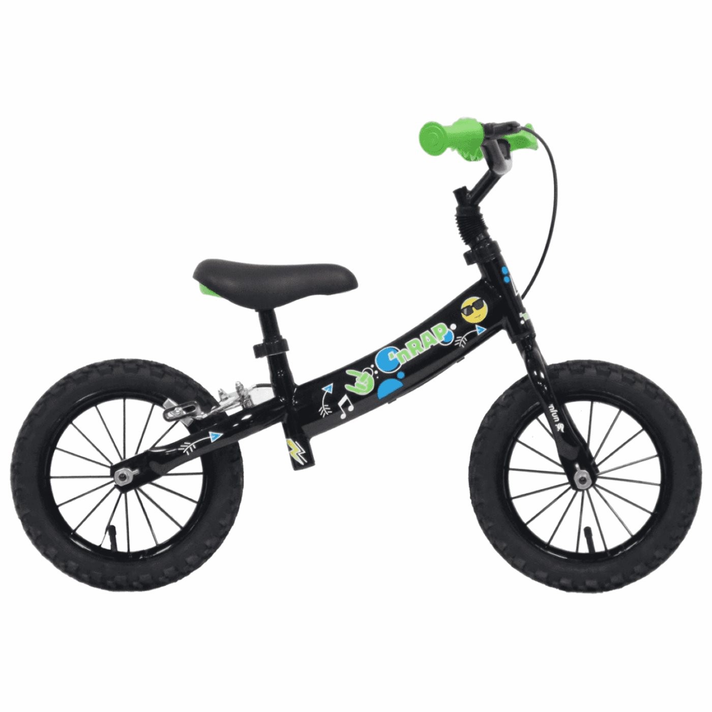 Bici bimbo 12" running bike 'nrap nero/verde