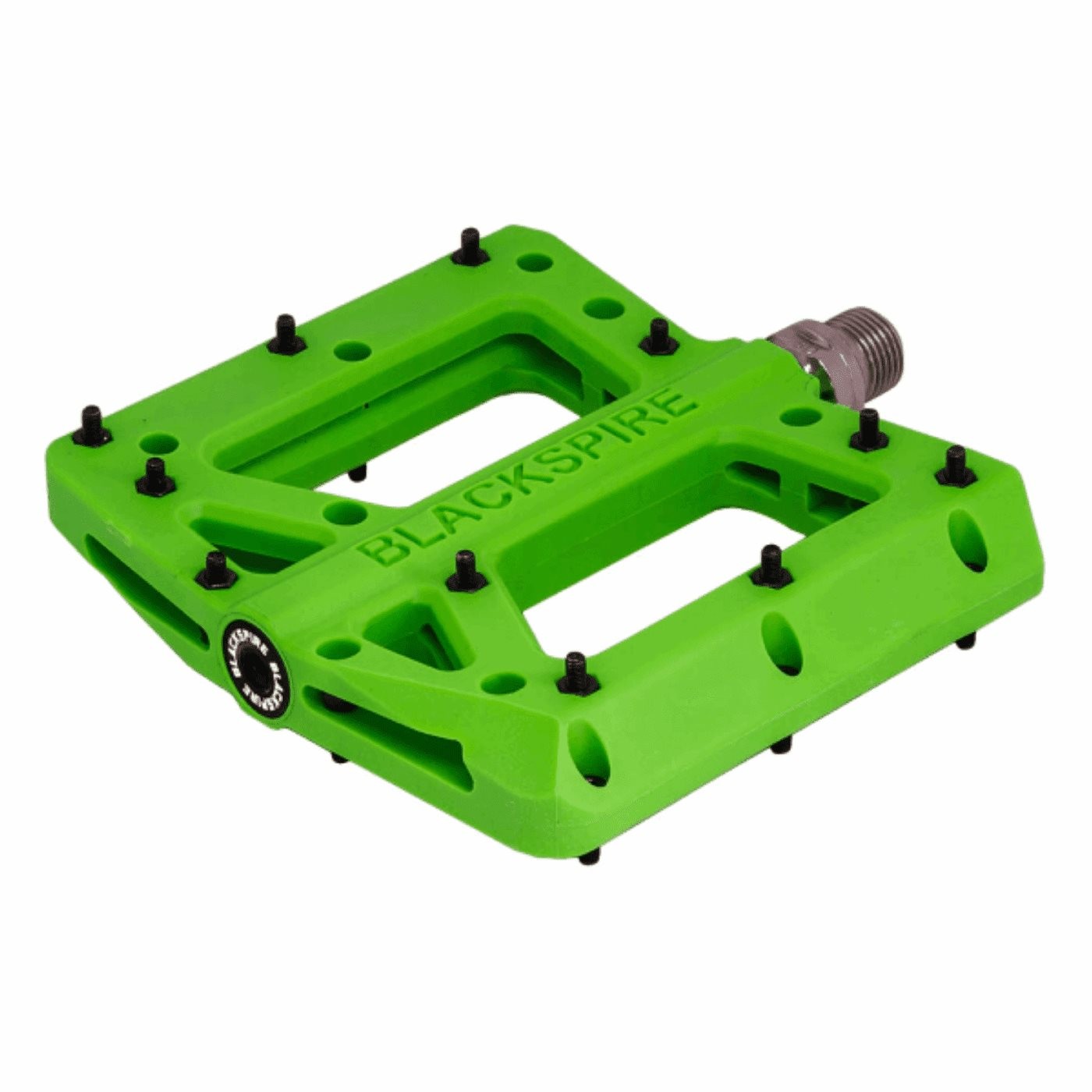 Coppia pedali nylotrax lime green enduro/freeride corpo nylon asse cr-mo