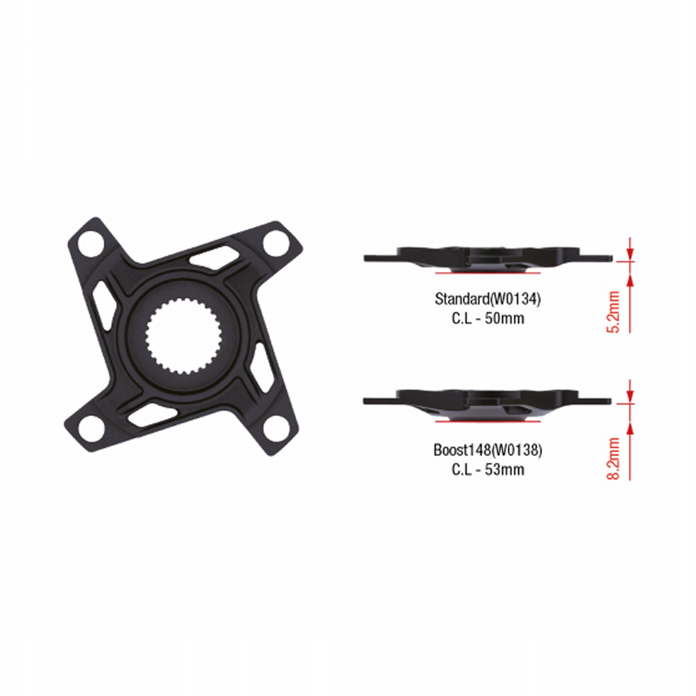 4710243882566 - Aluminium Spider AL6061 für Bosch Gen 4 Motoren BCD 104 mm