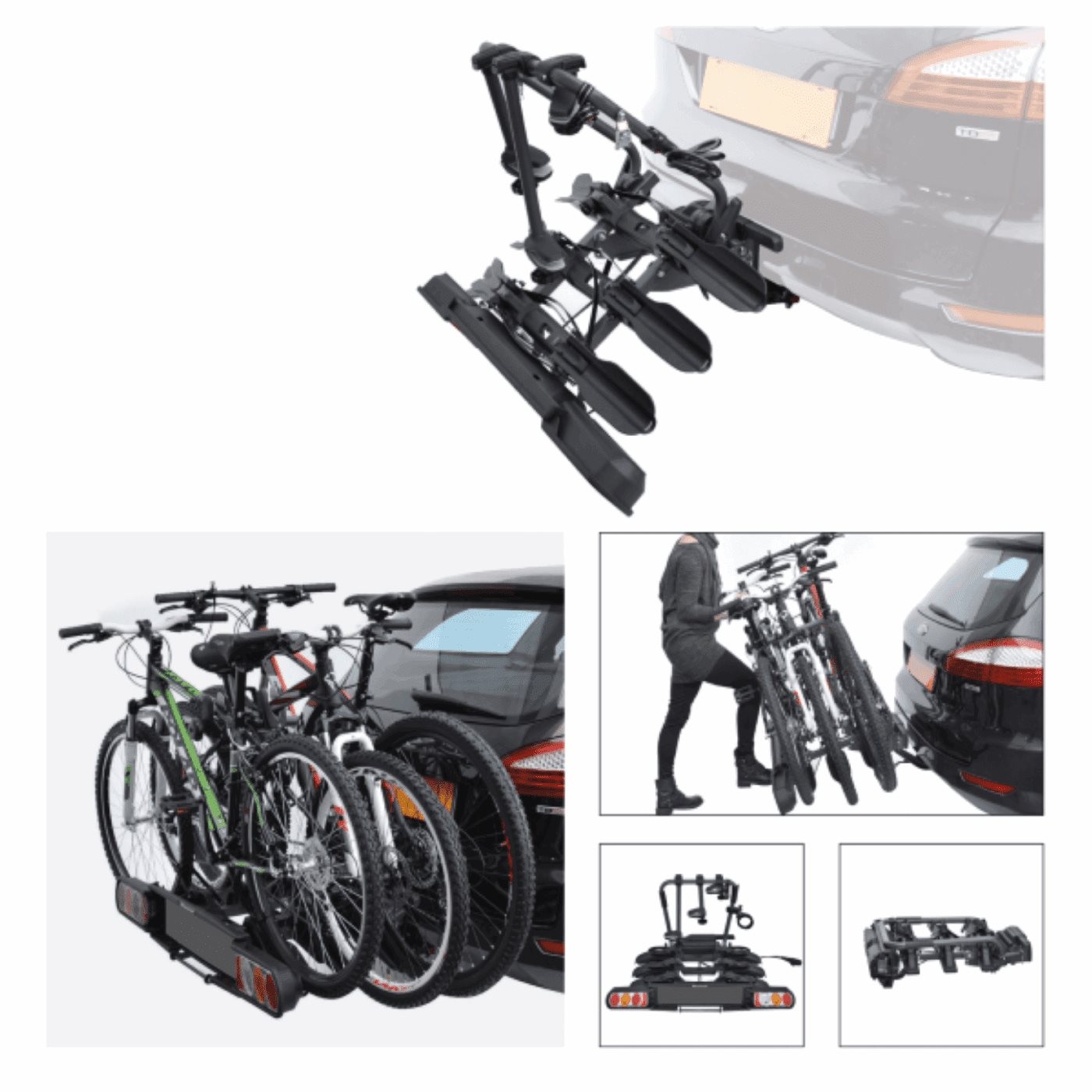 8015058708305 - Fahrradträger Anhängerkupplung Pure Instinct für 3 FAT Fahrräder klappbar aus Stahl