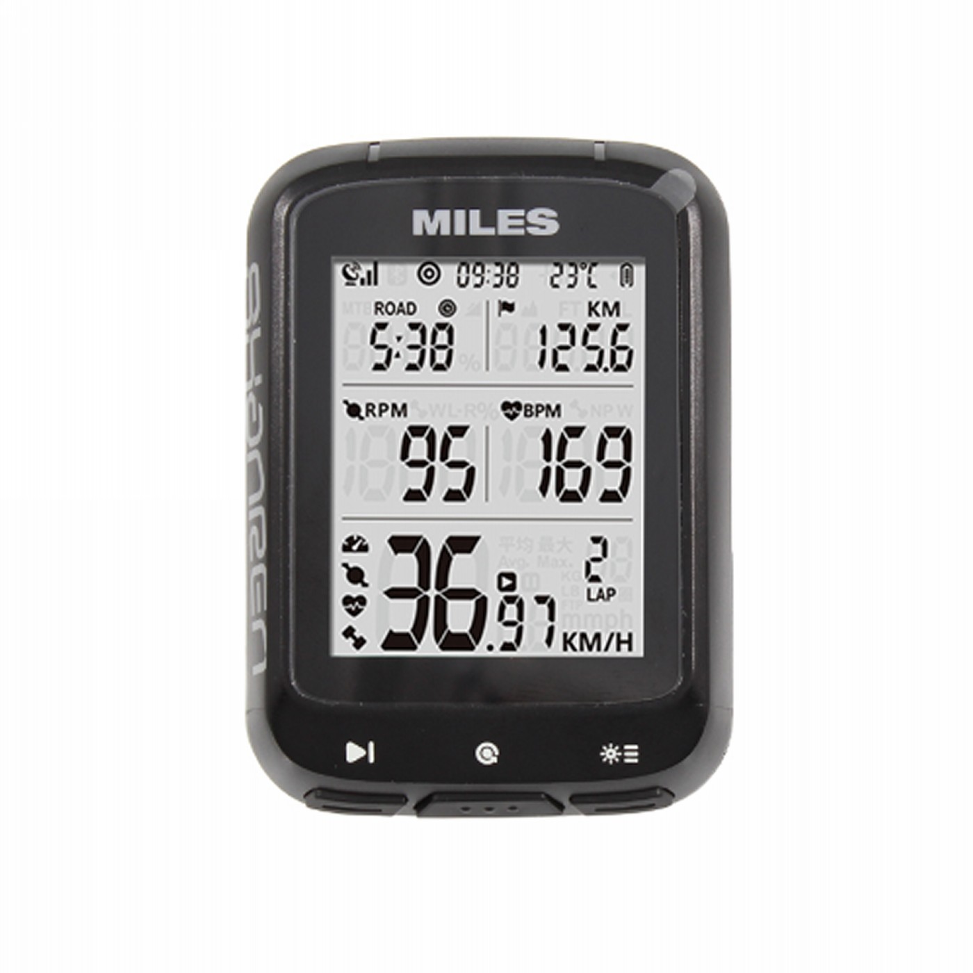 6927813900393 - GPS Fahrradcomputer Miles Smart BLE50 ANT+ mit Halterung USB-Kabel und 48 Funktionen