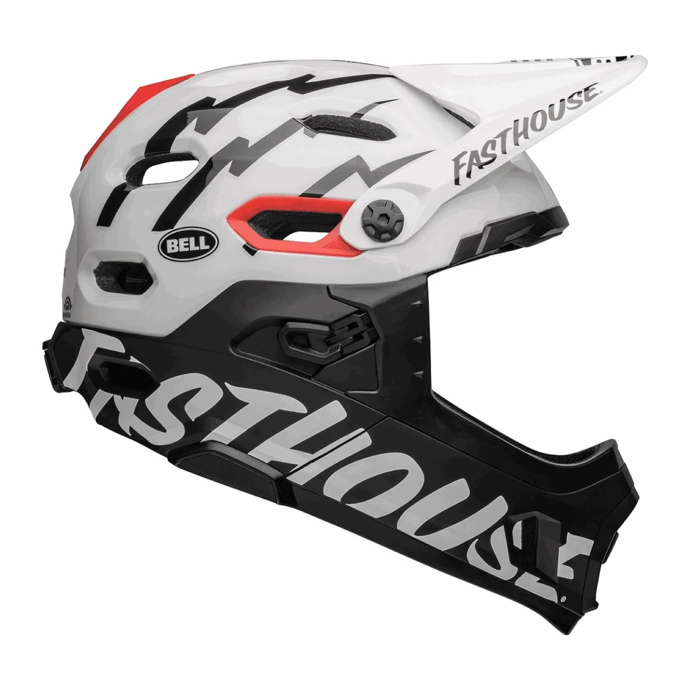 Casco super dh nero/bianco integrale taglia 58/62cm