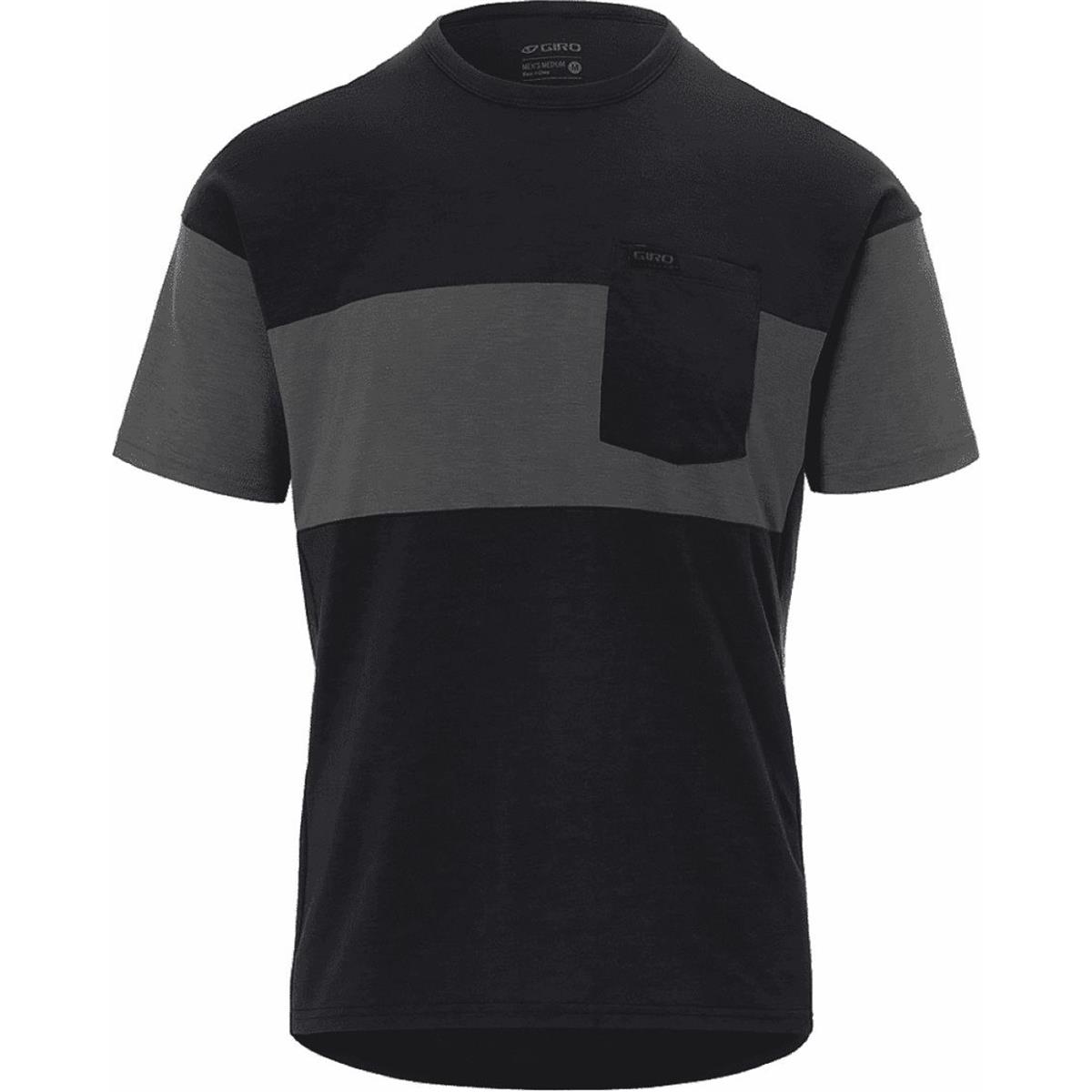 0768686445453 - Sommer Ride Jersey Schwarz Graphit XXL mit recycelter Merino und mehreren Taschen