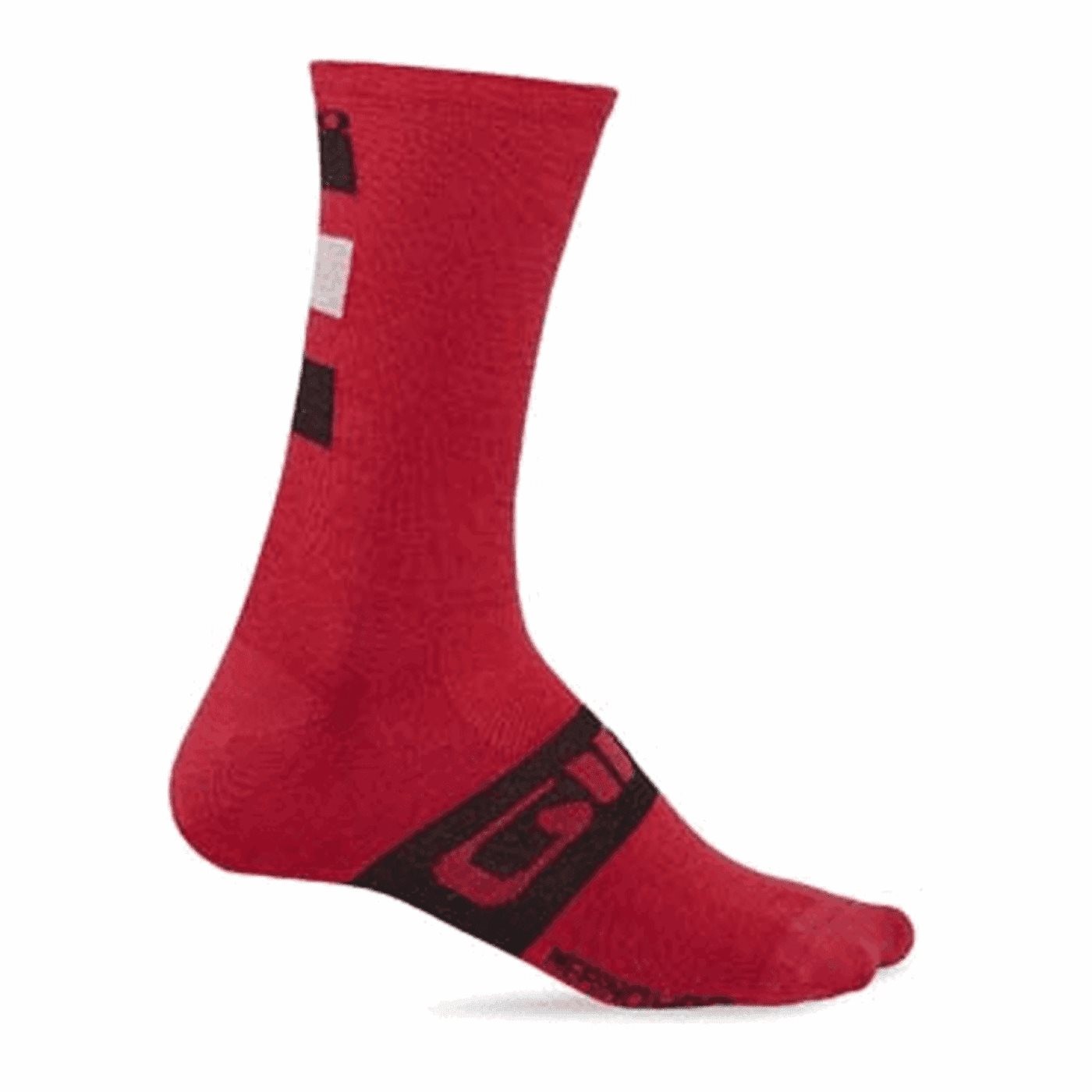 0768686082962 - Merino-Woll-Fahrradsocken Rot Schwarz - Größe 43-45 Kälteschutz und Feuchtigkeitsmanagement